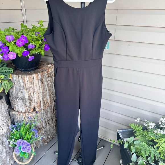 Simons Twik black jumpsuit with cut out back size large - Picture 2 of 9